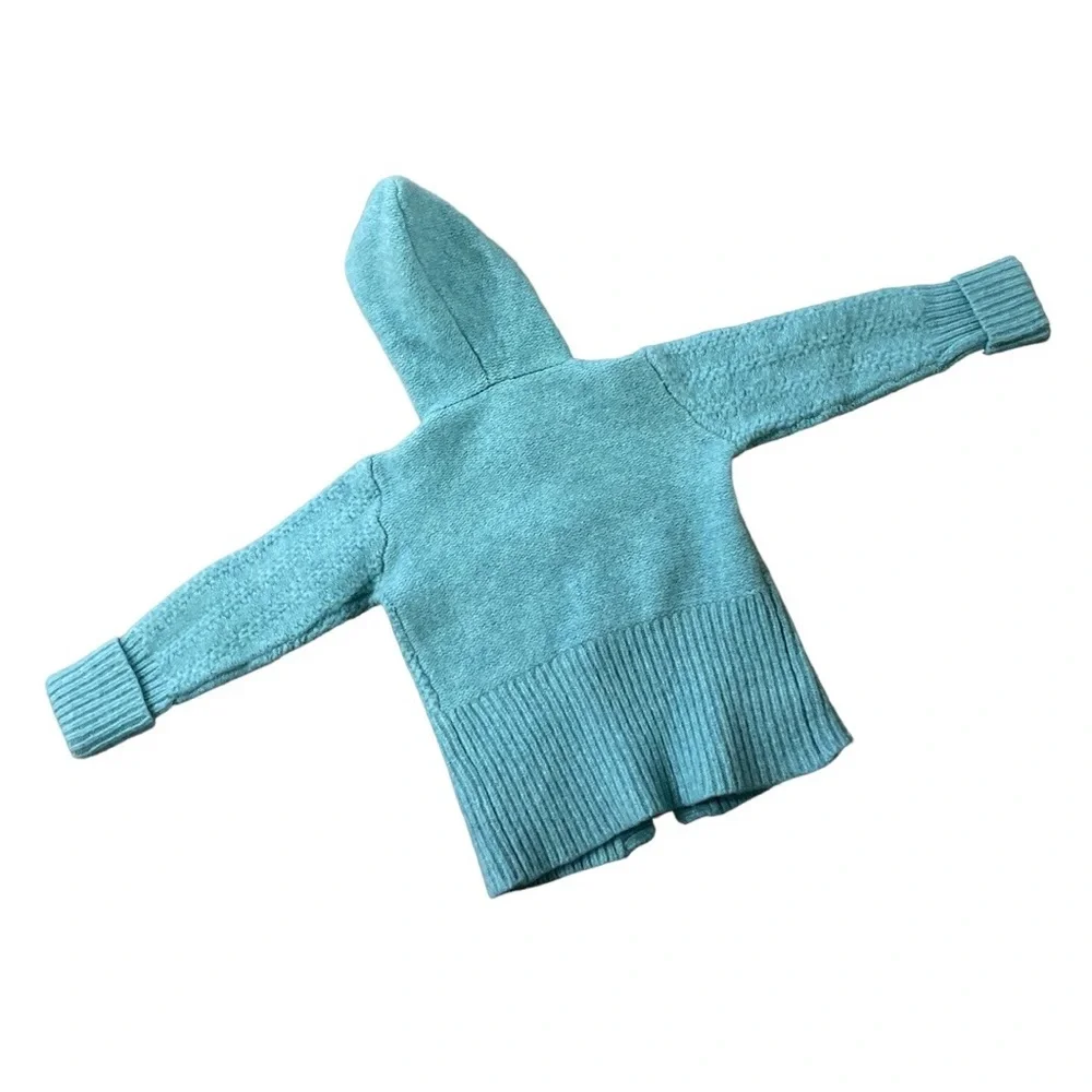 Mini Boden Lambswood Cardigan Sweater Wood Toggle Buttons 7-8 Years Light Blue